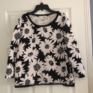 Black and white flower sweater.